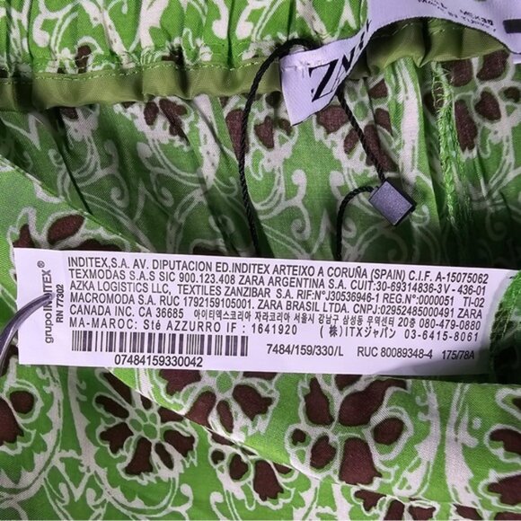 NWOT ZARA Full-Length Printed Trousers Flowy Wide Leg 100% VISCOSE 7484/159 Sz L - Picture 15 of 16